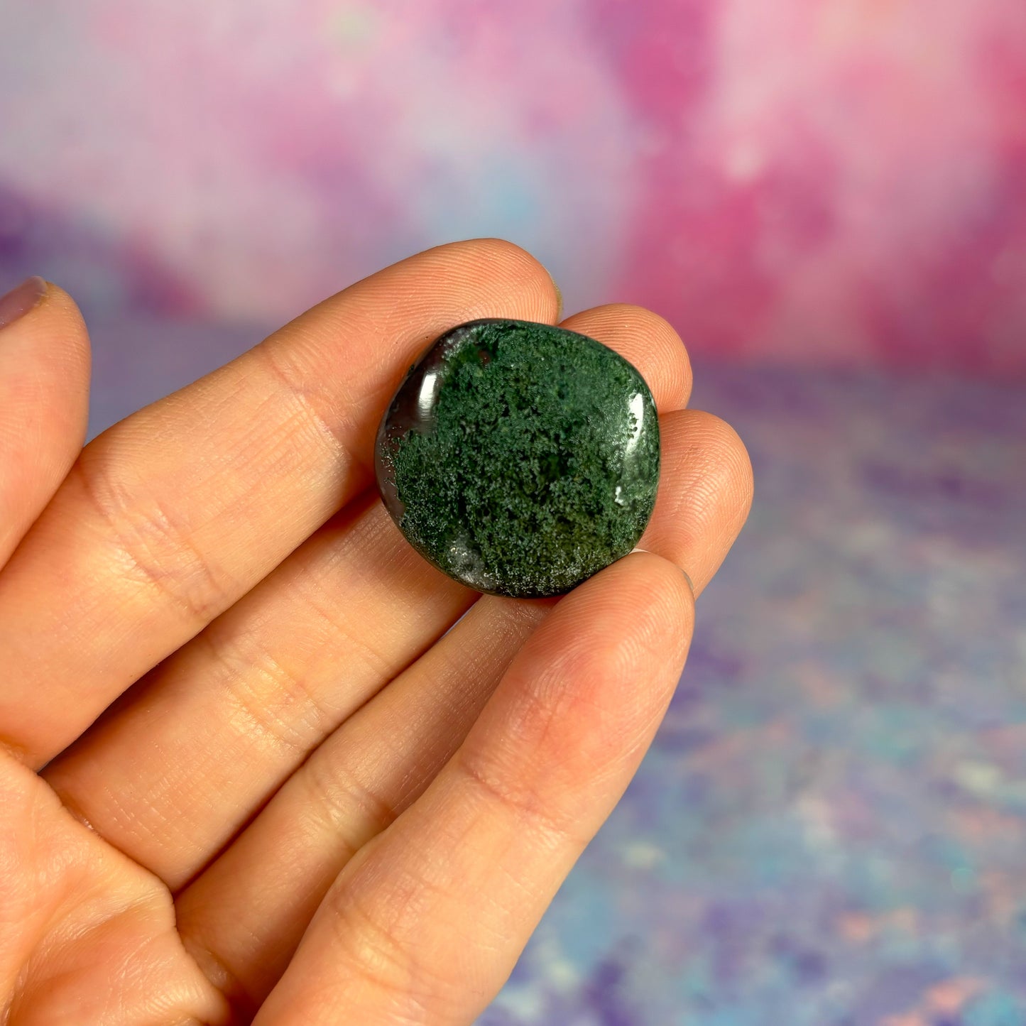 Moss Agate Dark Mini Flat Palm