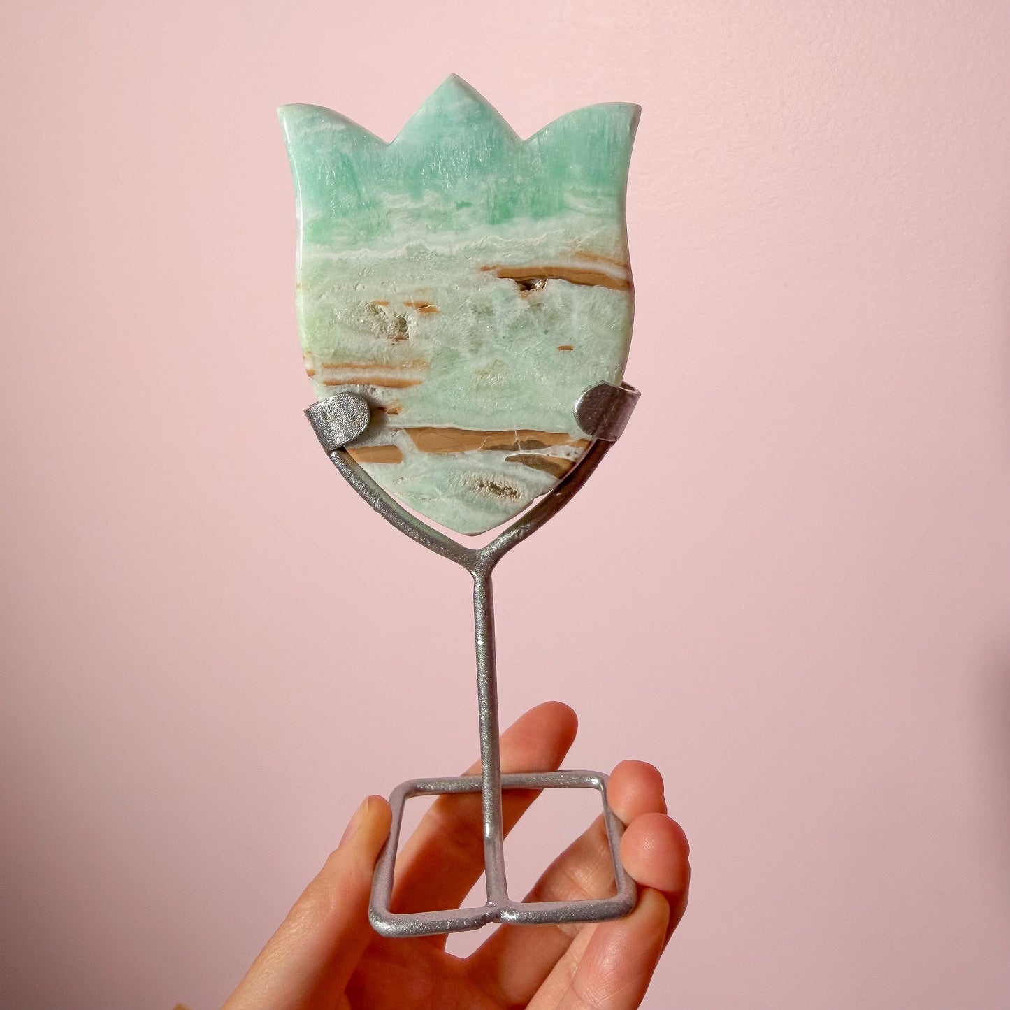 Caribbean Calcite Flowers On Stand