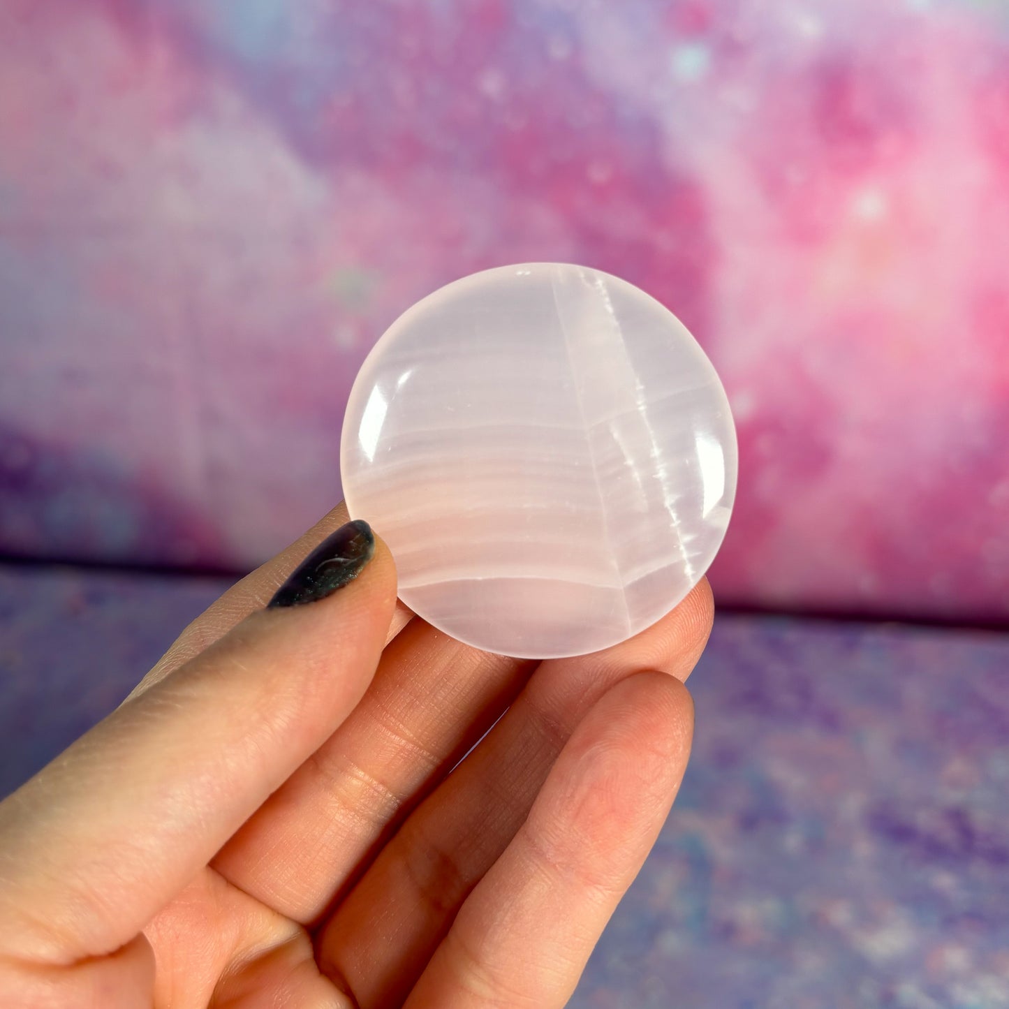 Pink Calcite Flat Palm