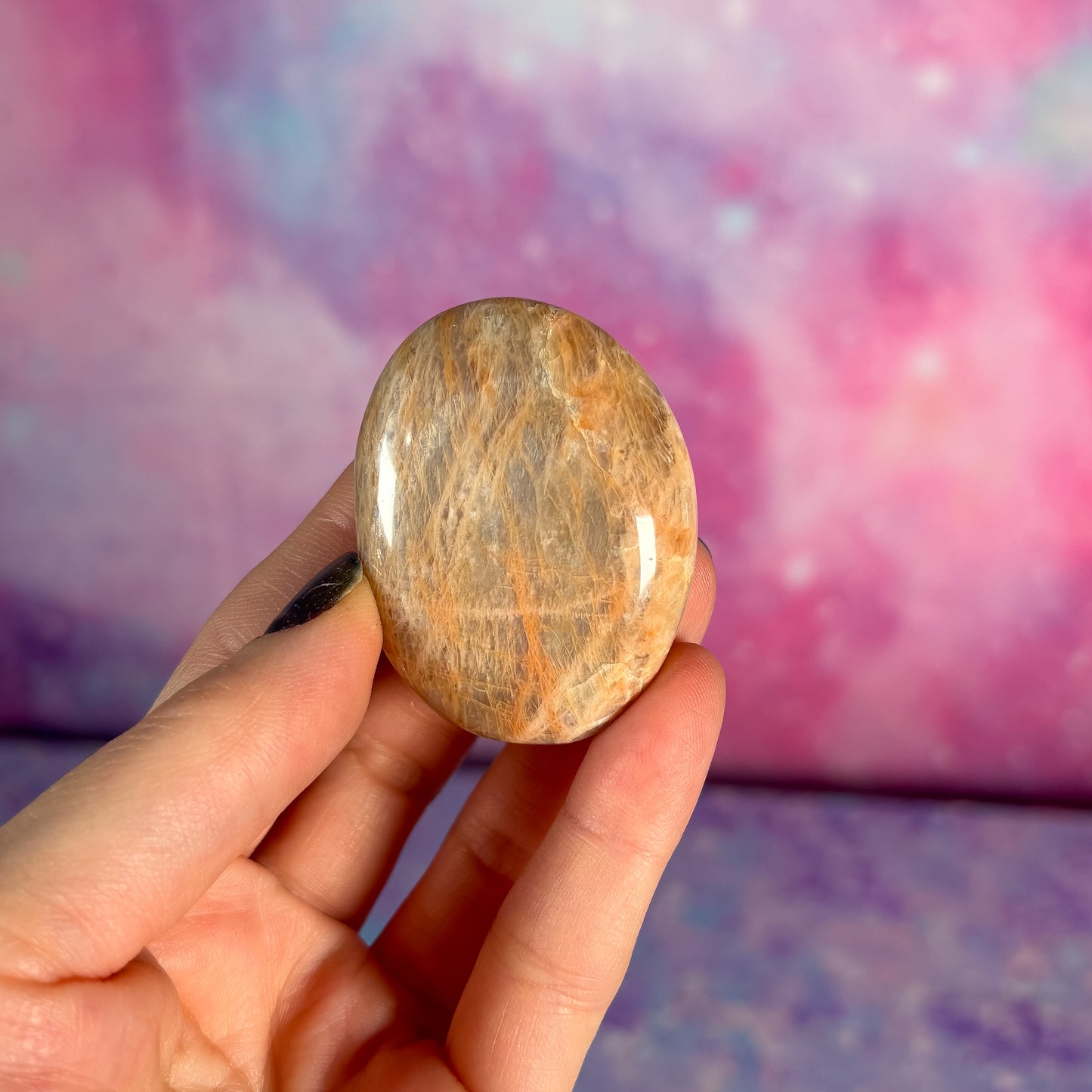 Peach Moonstone Flat Palm