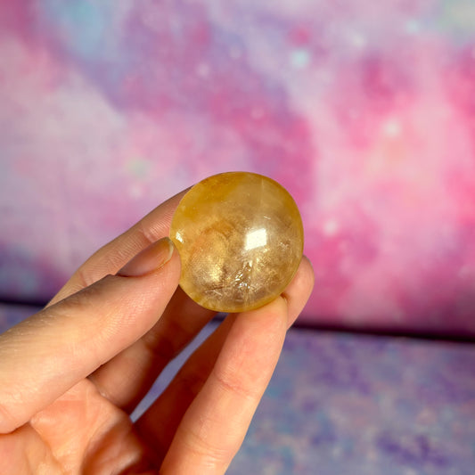 Honey Calcite Mini Flat Palm