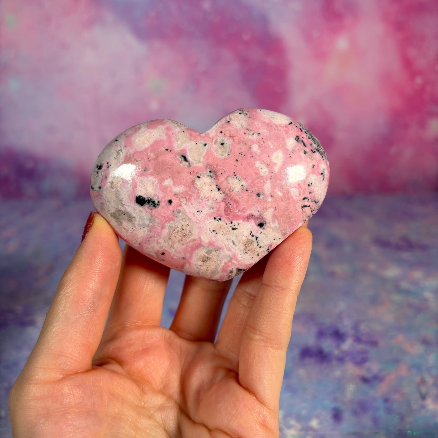 Rhodonite Self Standing Heart