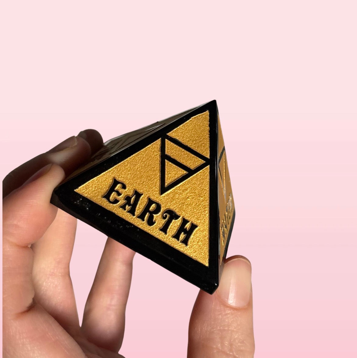 Black Obsidian Elements Pyramid