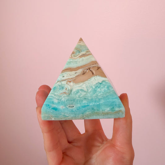 Blue Aragonite Pyramids