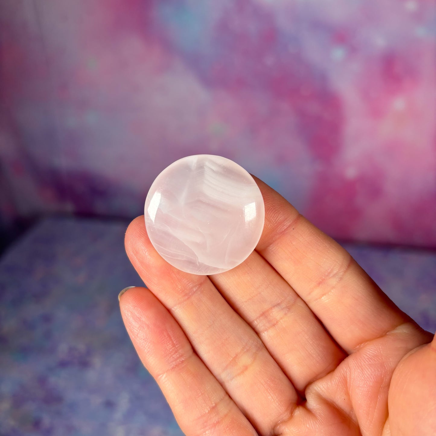 Pink Calcite Mini Flat Palm