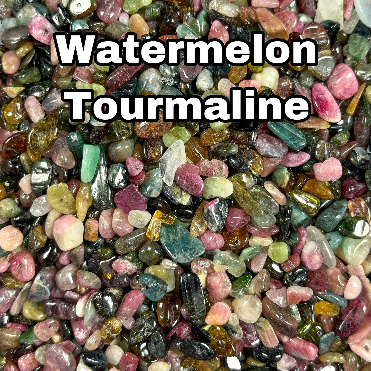 Watermelon Tourmaline Crystal Chips