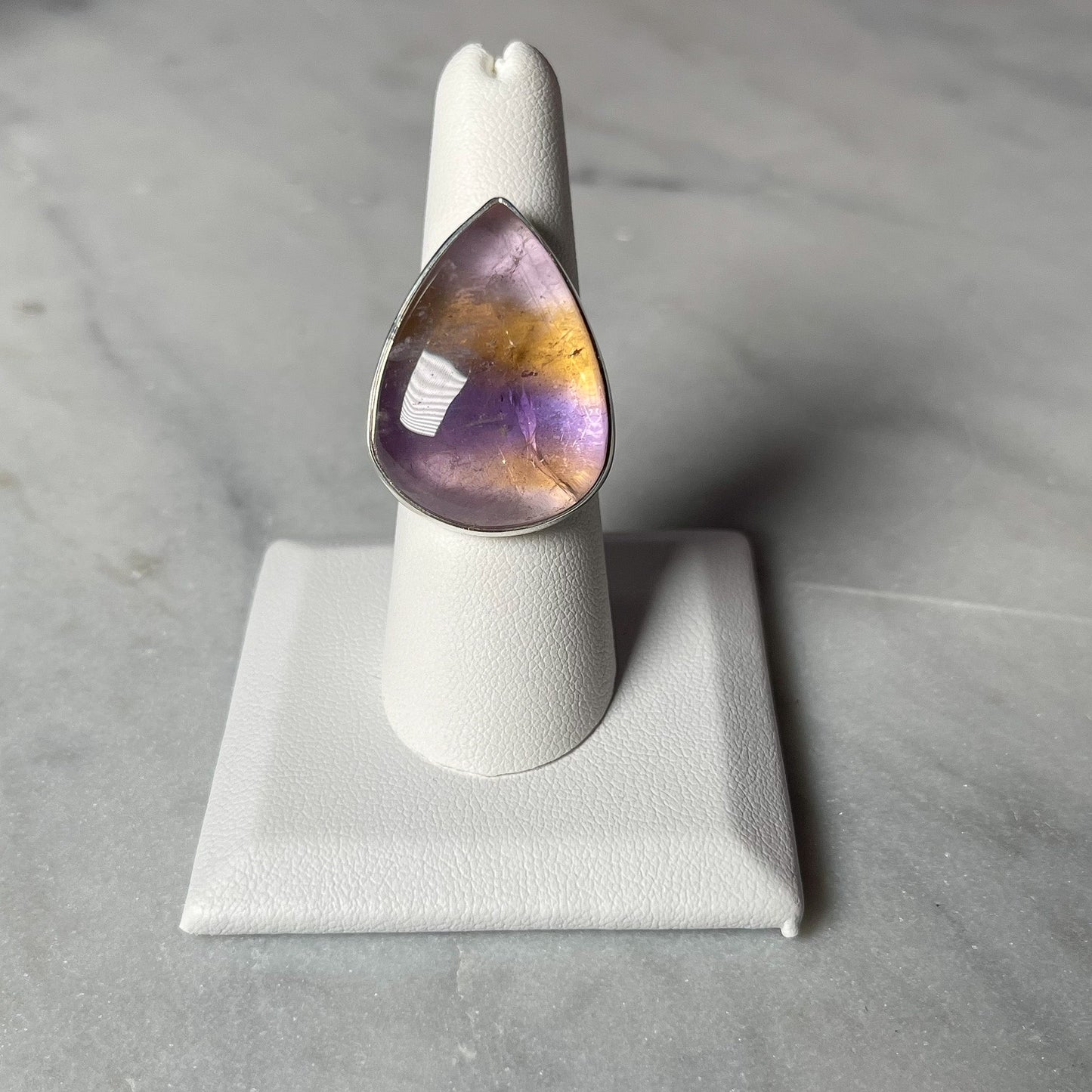 Ametrine Sterling Silver Adjustable Rings 54B - Crystal Concepts