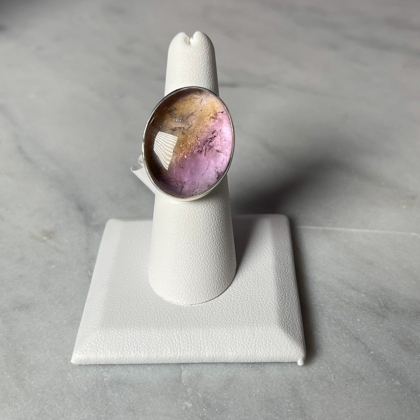 Ametrine Sterling Silver Adjustable Rings 54C - Crystal Concepts