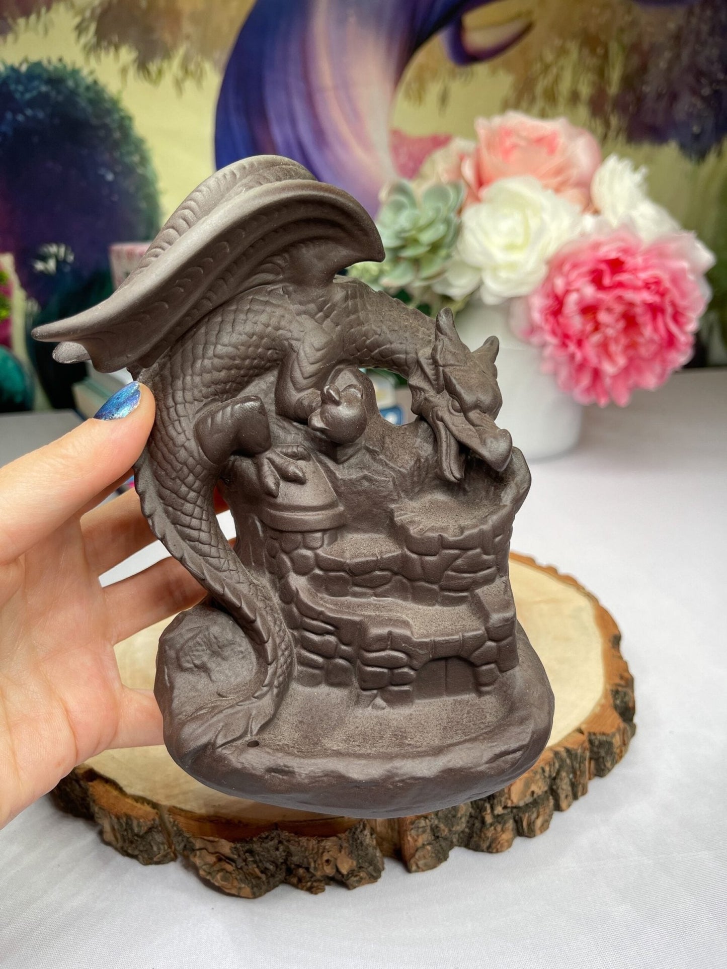 Dragon Back Flow Cone & Incense Stick Burner - Crystal Concepts