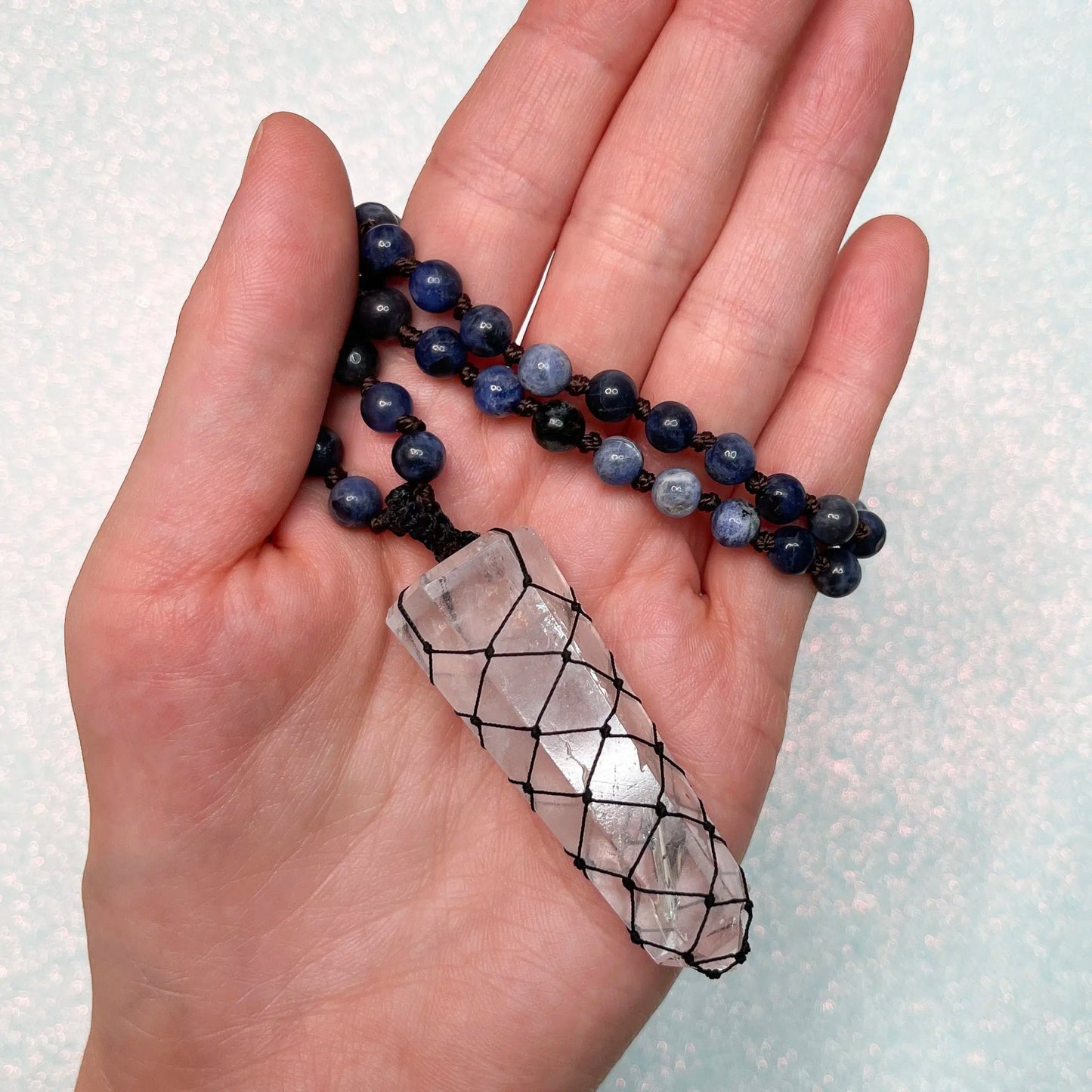 Sodalite with Quartz Mala - Crystal Concepts
