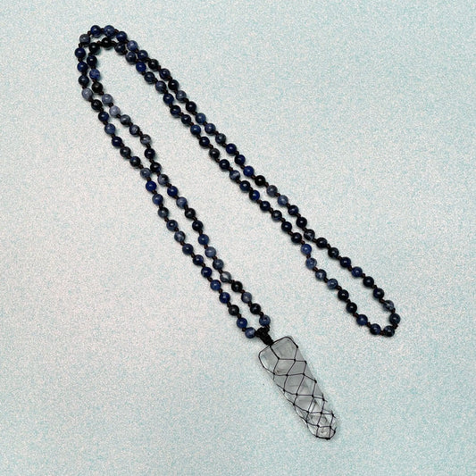 Sodalite with Quartz Mala - Crystal Concepts