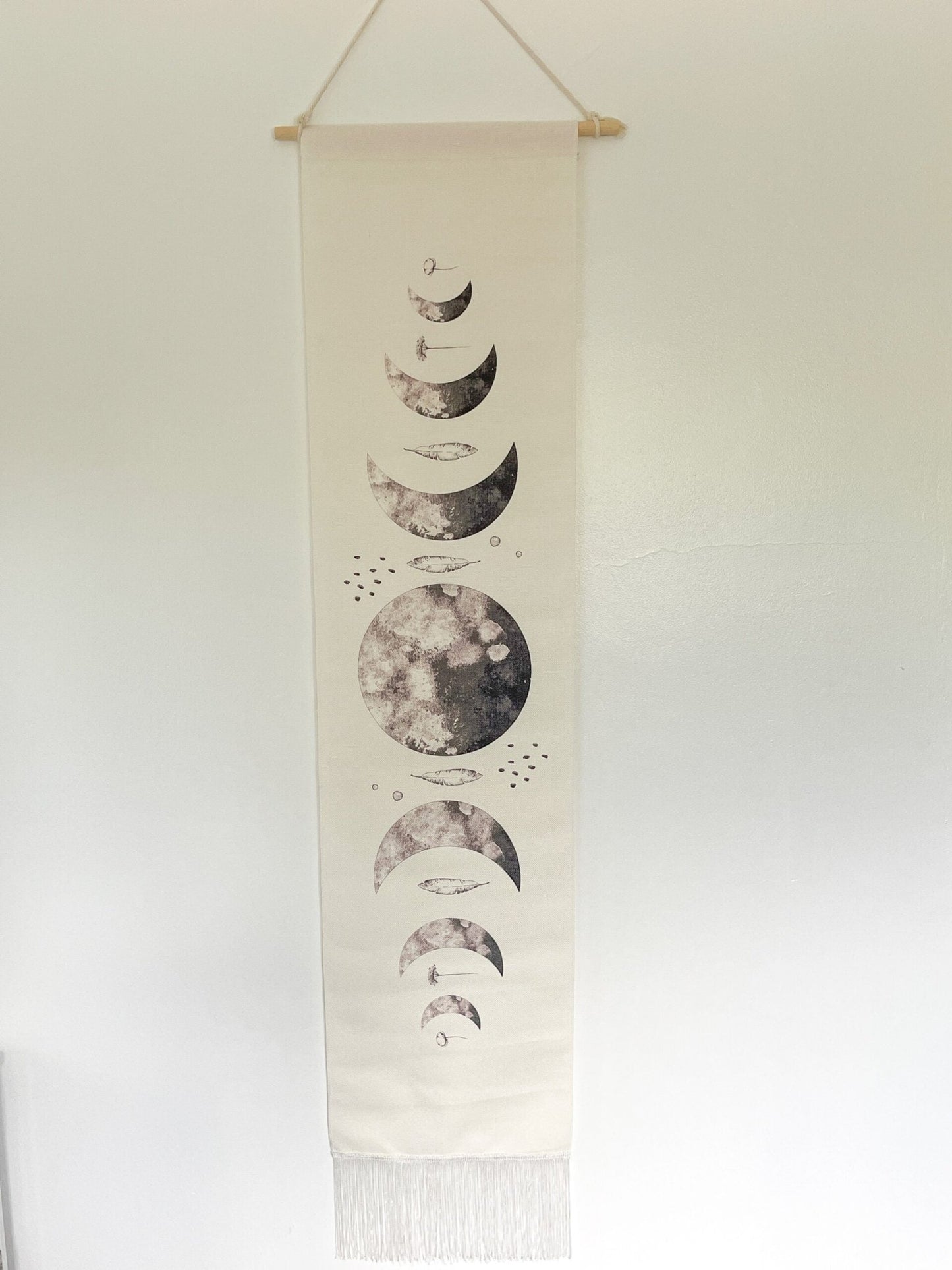 White Moon Phase Tapestry - Crystal Concepts