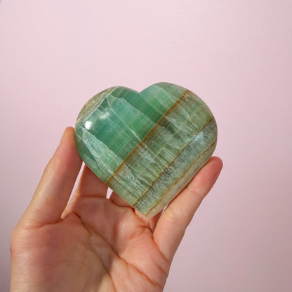 Kiwi Calcite Heart