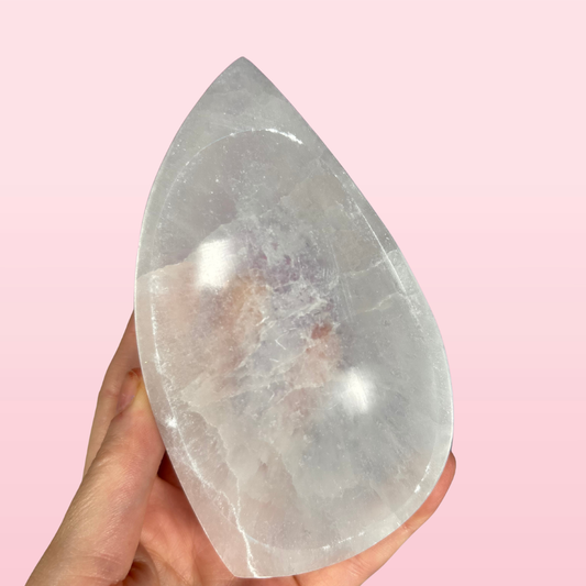 Selenite Teardrop Bowl