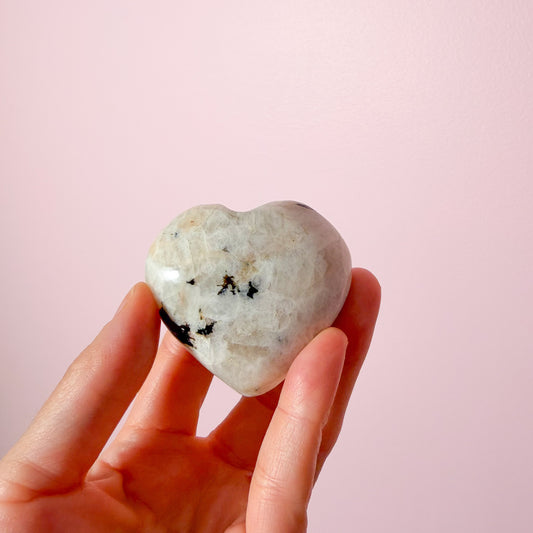 Rainbow Moonstone Heart