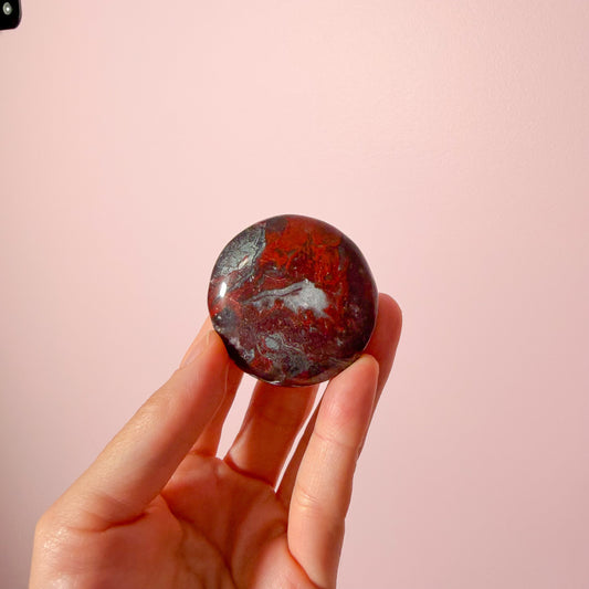 Red Jasper Hematite Flat Palm