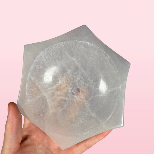 Selenite Hexagon Bowl Med