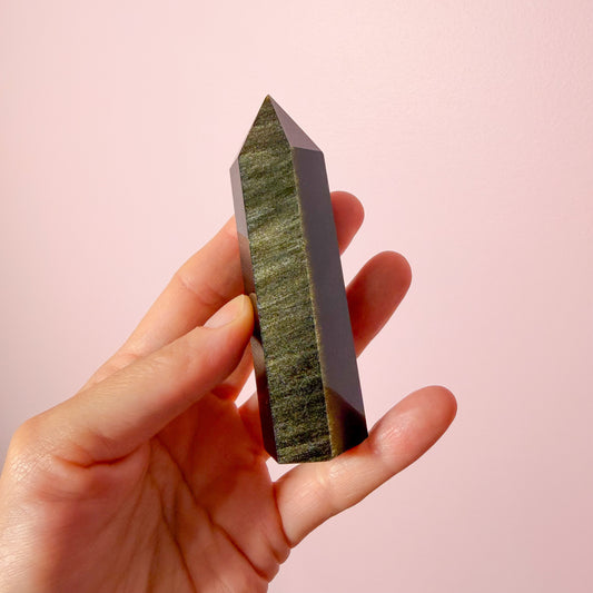 Golden Sheen Obsidian Point