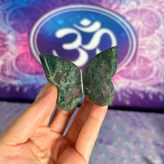 Moss Agate 3D Butterfly