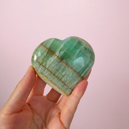 Kiwi Calcite Heart
