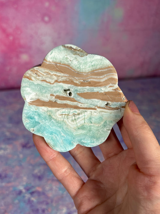 Caribbean Calcite Flower Bowl