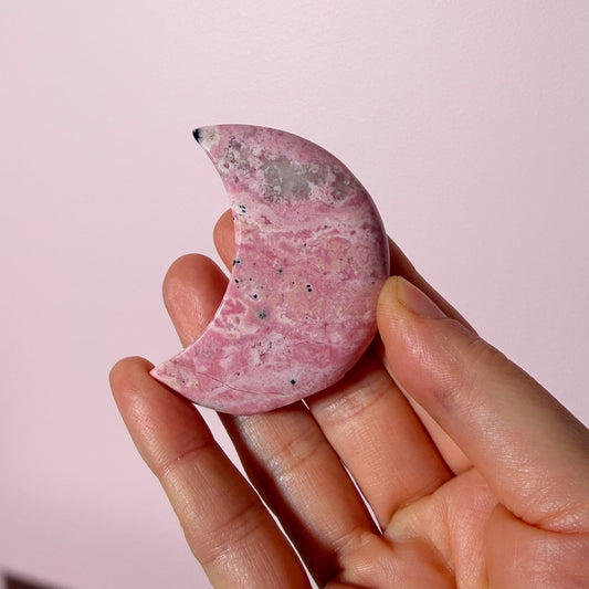 Rhodonite Self Standing Moon