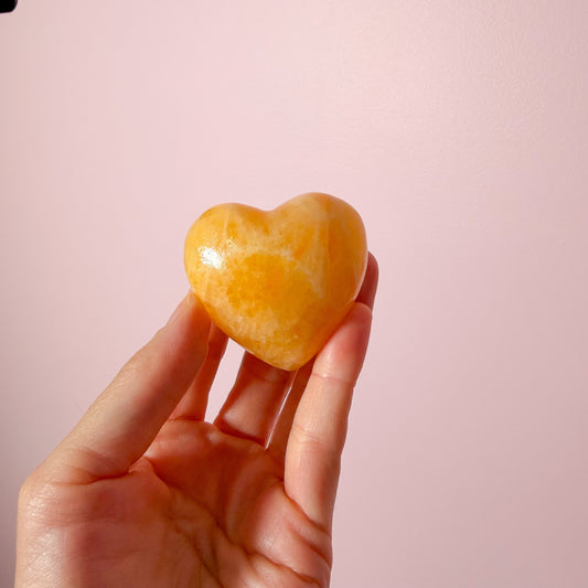 Orange Calcite Heart