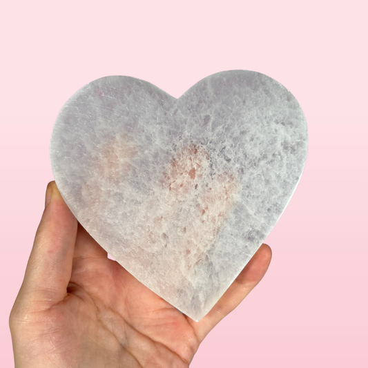 Selenite Heart Plate