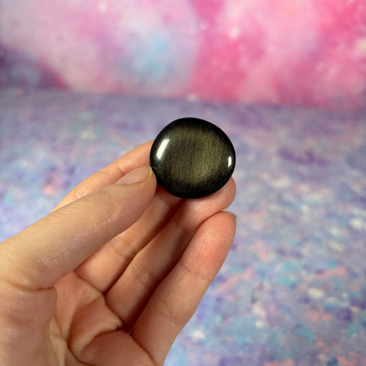 Golden Sheen Obsidian Mini Flat Palm