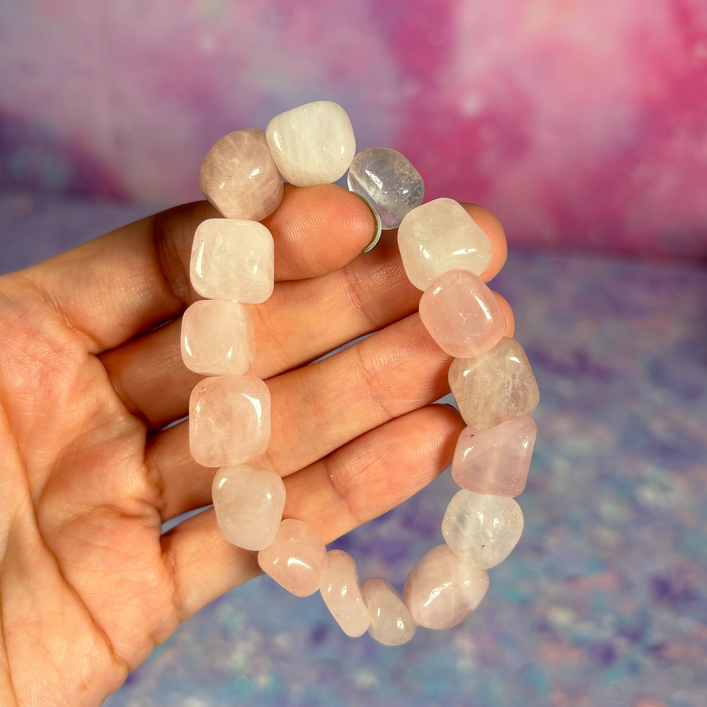 Rose Quartz Tumbled Bracelet