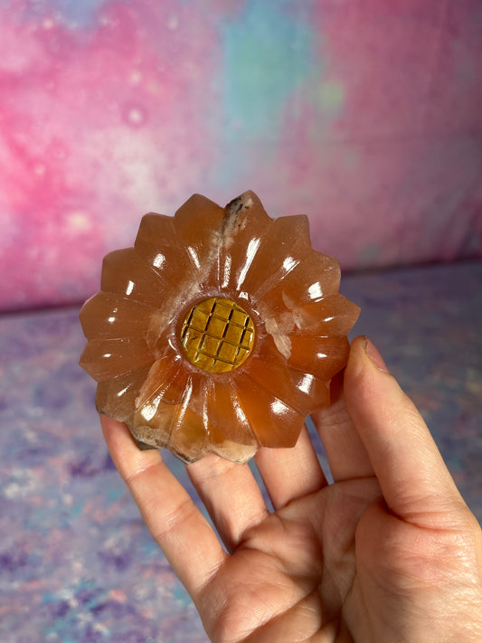 Honey Calcite Sunflower