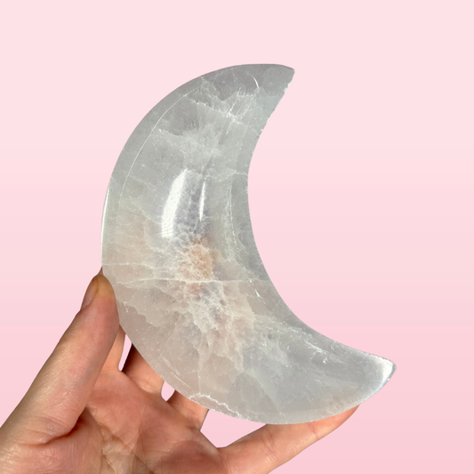 Selenite Moon Bowl