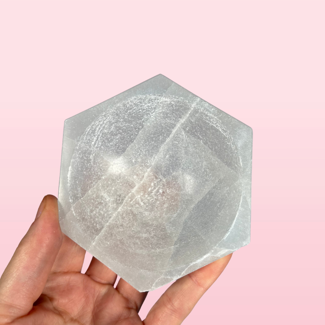 Selenite Hexagon Bowl Sm