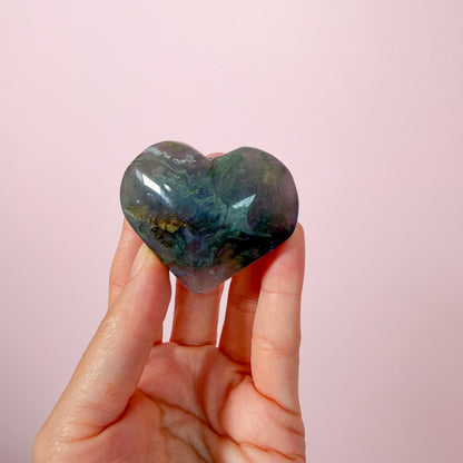 Moss Agate Heart