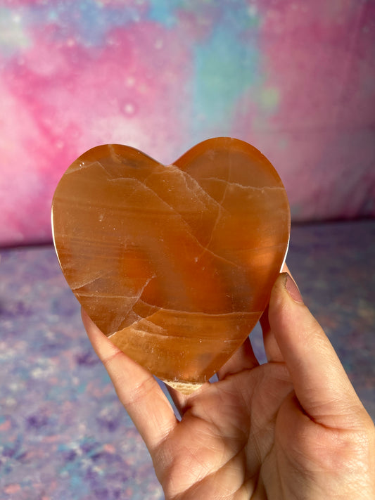 Honey Calcite Heart Bowl
