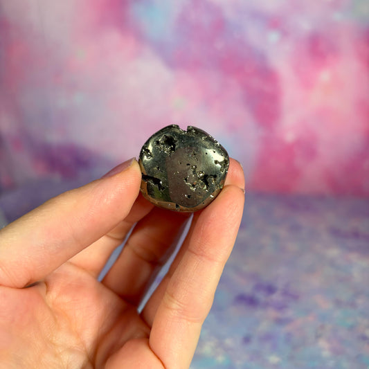 Pyrite Druzy Mini Flat Palm