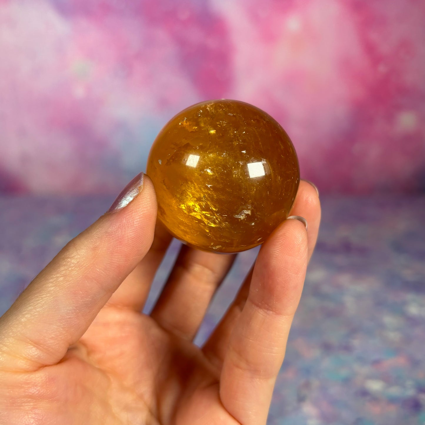 Honey Calcite Sphere