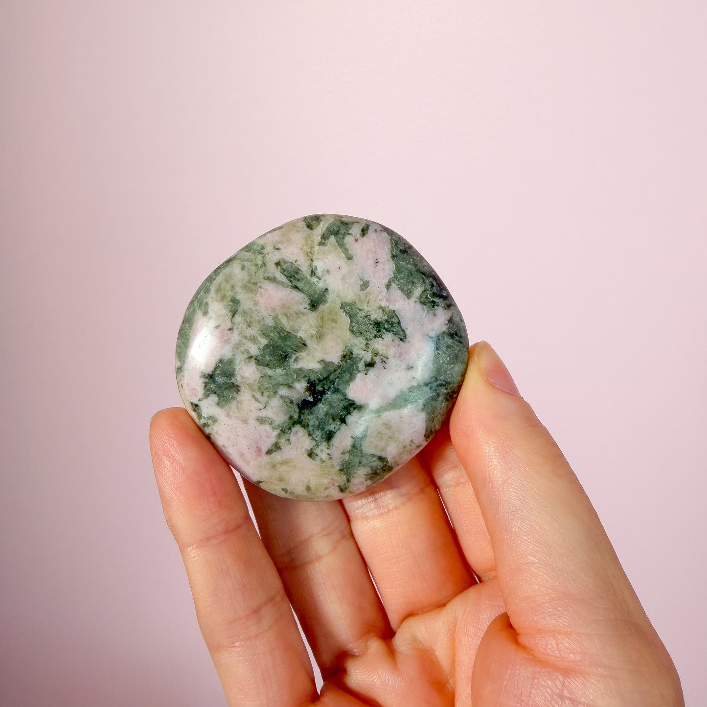 Pink Thulite Epidote Flat Palm