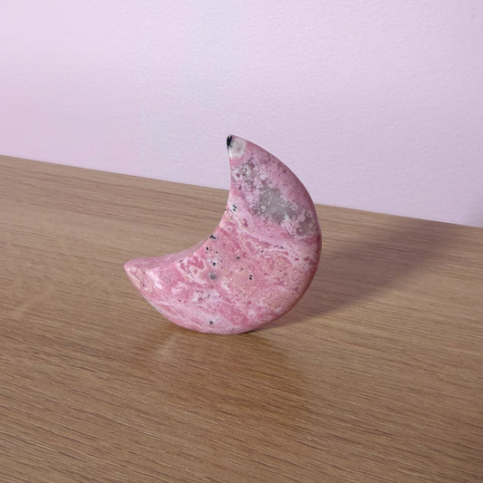 Rhodonite Self Standing Moon
