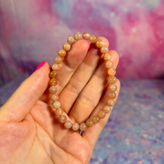 Peach Moonstone Bracelet 6mm