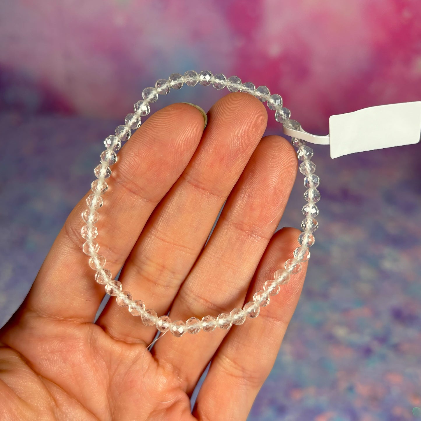 Clear Quartz Faceted 3-4mm Bracelet