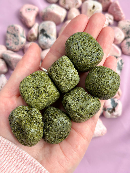 Epidote Tumble-Release Negativity - Raises Vibration - Helps Depression - Promotes Optimism