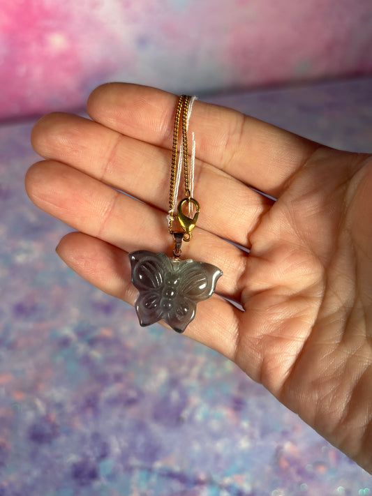 Fluorite Butterfly Necklace