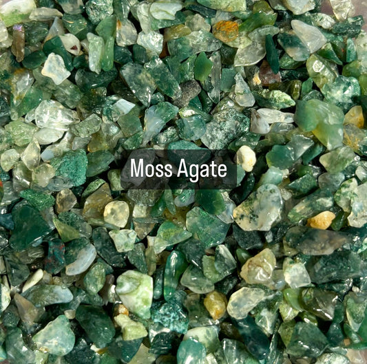 Moss Agate Crystal Chips
