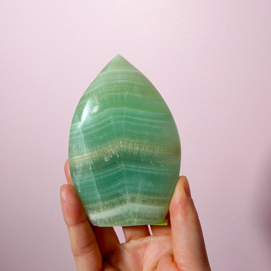 Pistachio Calcite Flames