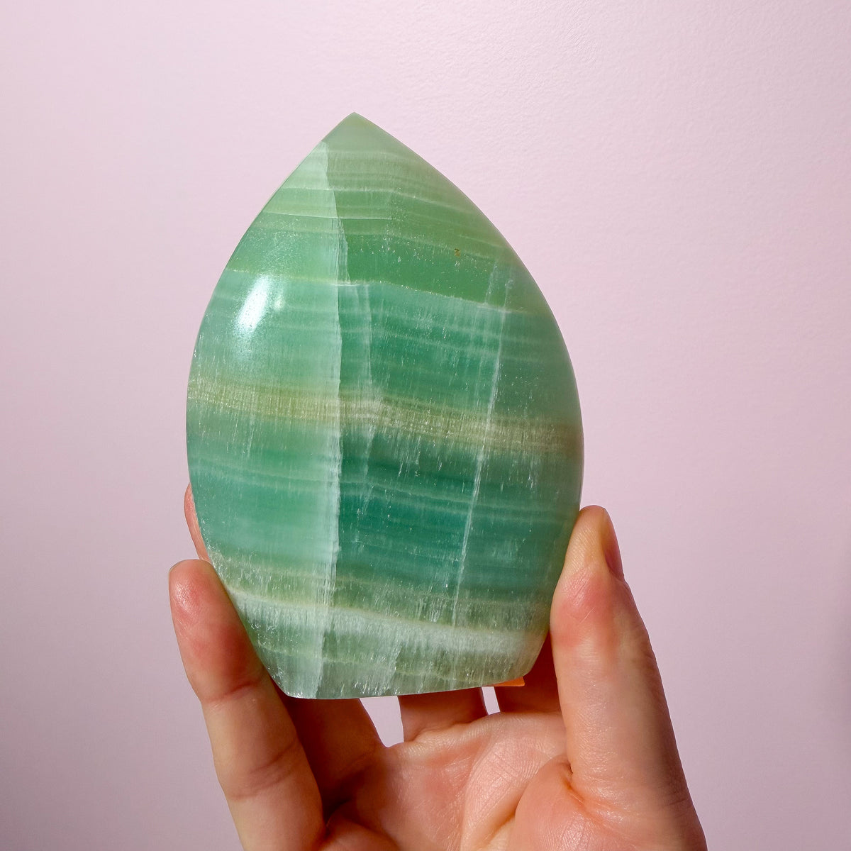 Pistachio Calcite Flames