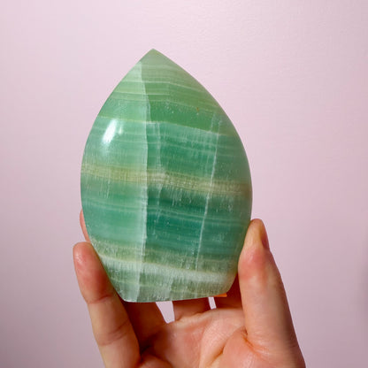 Pistachio Calcite Flames