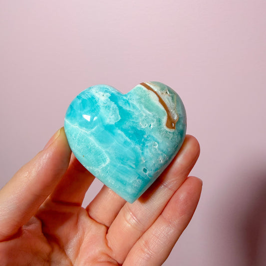 Blue Aragonite Heart M