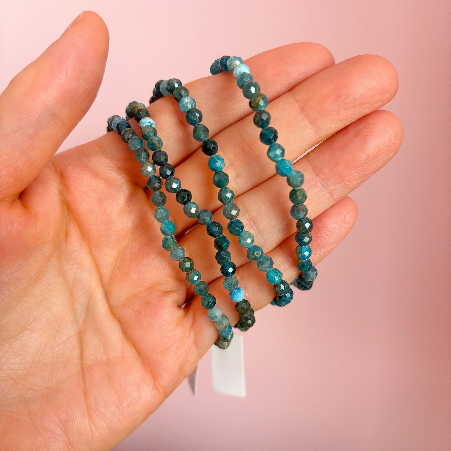Blue Apatite Faceted 3-4mm Bracelet