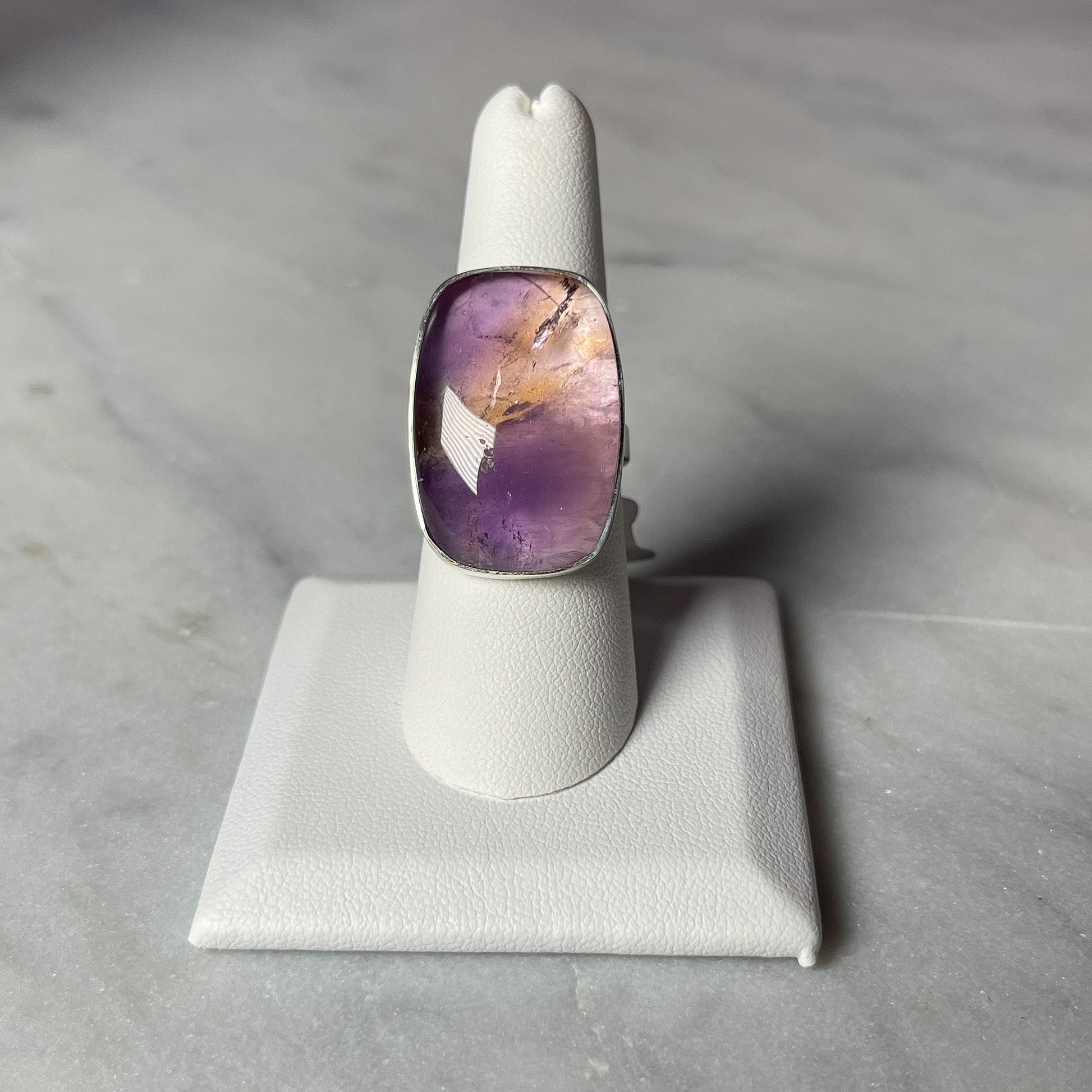 Ametrine Sterling Silver Adjustable Rings 46K - Crystal Concepts